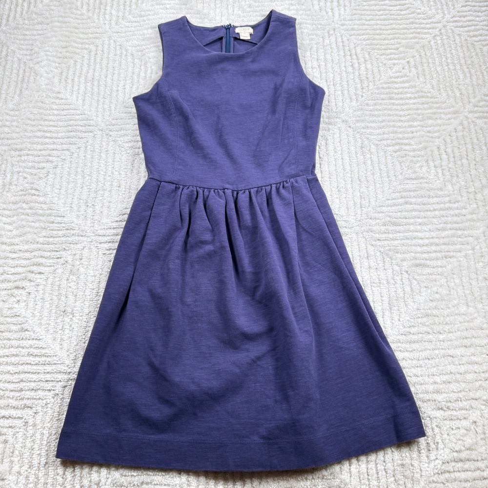 J Crew Fit and Flare Dress Womens XXS Mini Sleeveless Jersey Knit Preppy Office